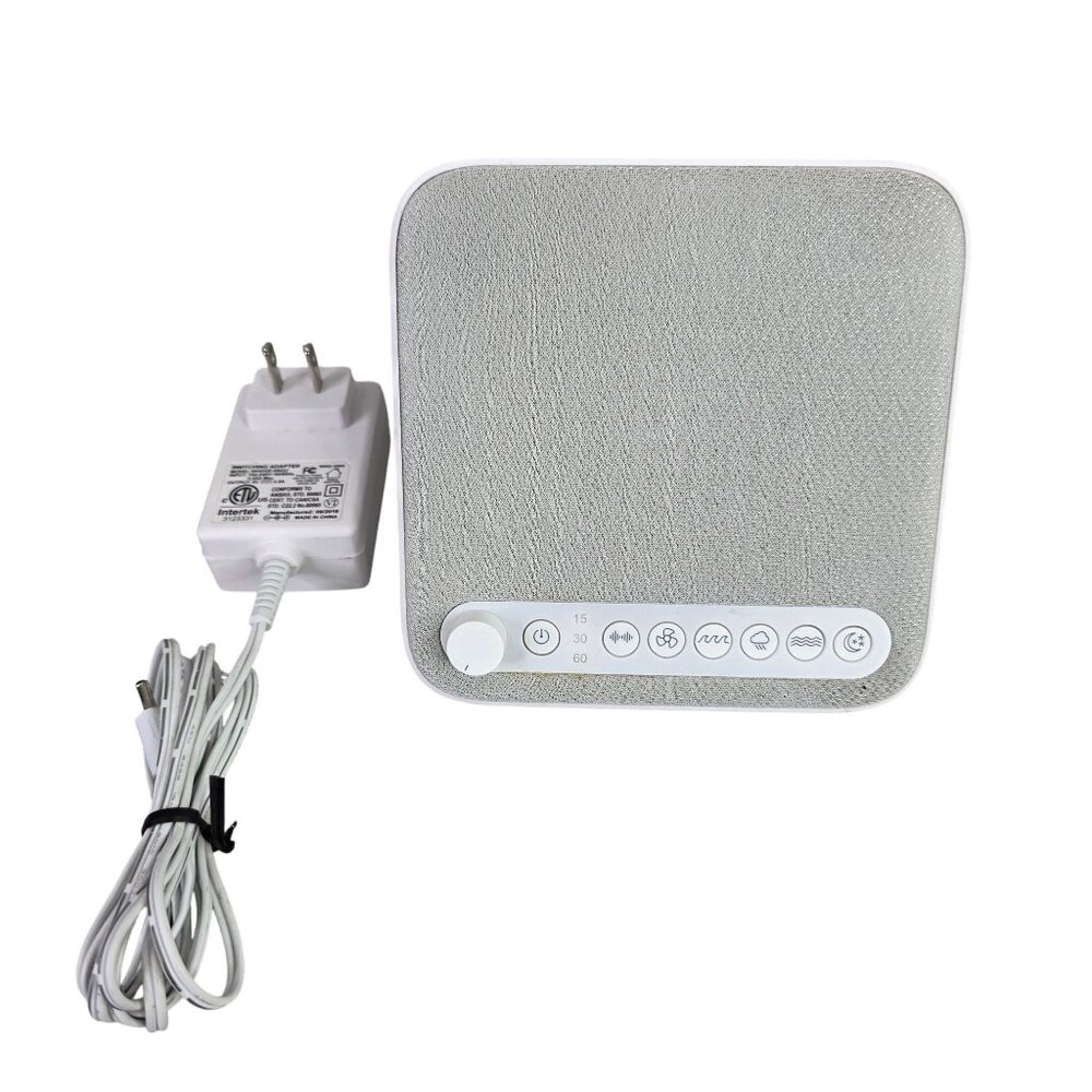Wave White Noise Machine Adjustable Timer Multiple Sound Options & Power Adapter